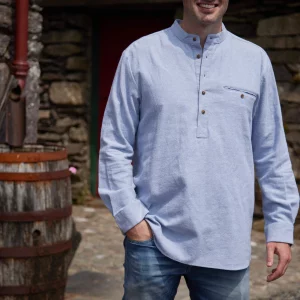 Chemise flanelle chaude bleu homme