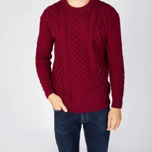 Pull homme laine mérinos rouge
