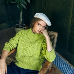 Pull en laine et cachemire vert