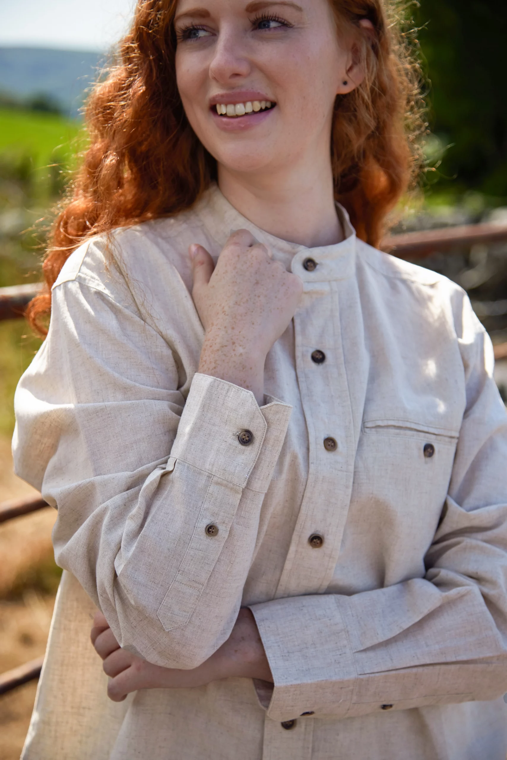 Chemise en lin femme face