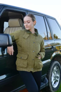 Veste en tweed shooting extérieur