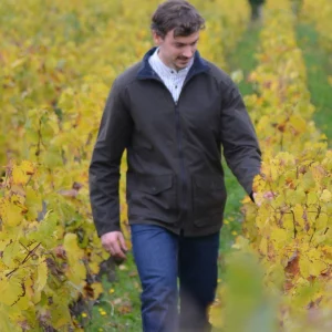 Veste huilée pour homme verte front ext