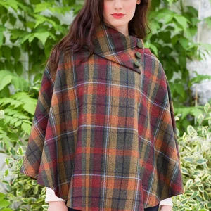 Cape en tweed irlandais orange