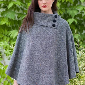 Cape en tweed irlandais gris