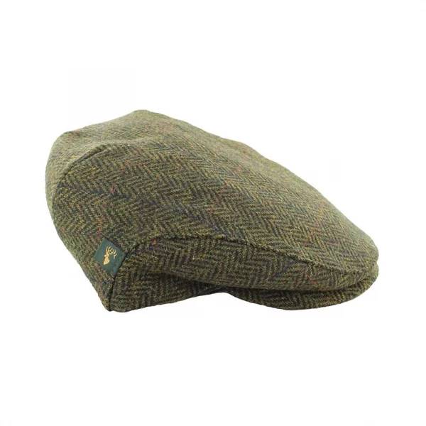 Casquette en tweed irlandais vert