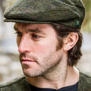 Casquette en tweed irlandais vert ext