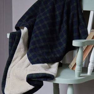 Plaid en polaire à carreaux tartan vert