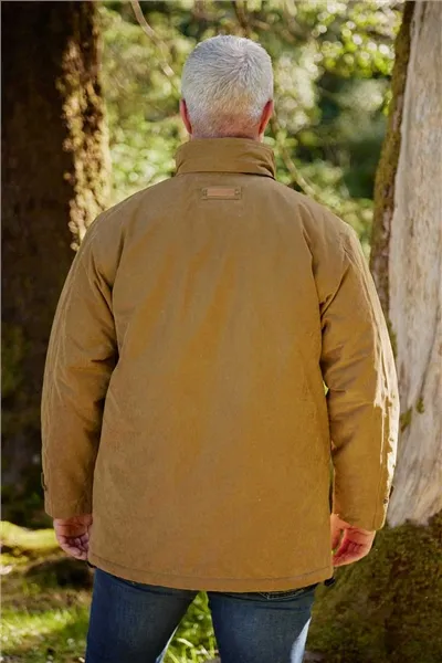 Veste imperméable chaude marron doublée flanelle pour homme back