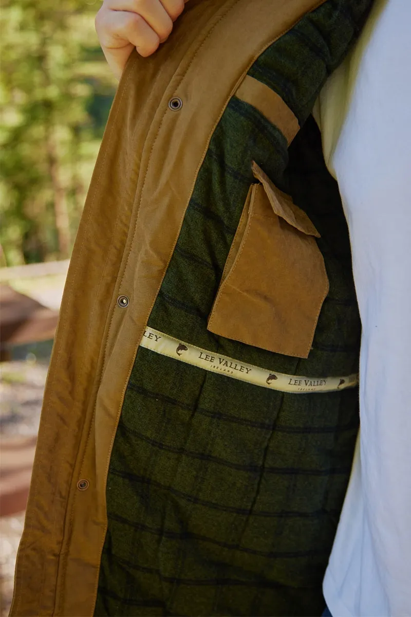 Veste imperméable chaude marron doublée flanelle pour homme poche int