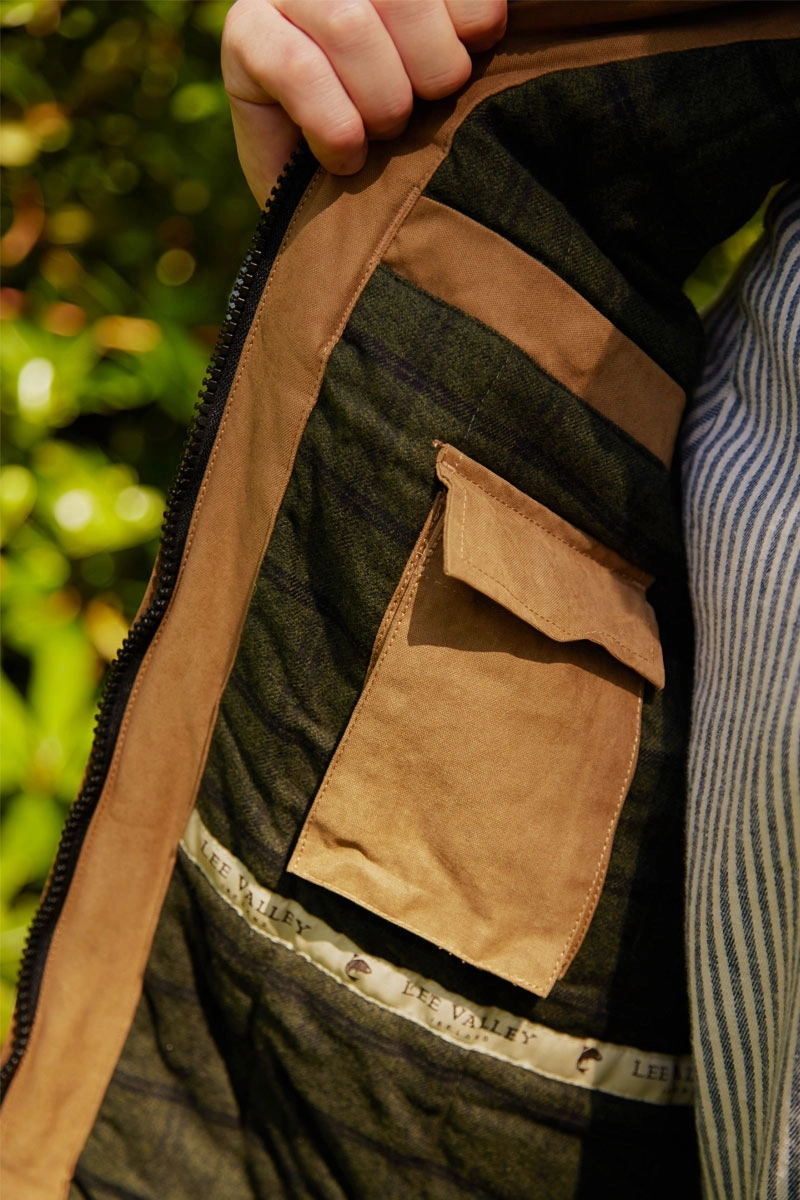 Veste sans manches marron chaude doublée flanelle homme poche int