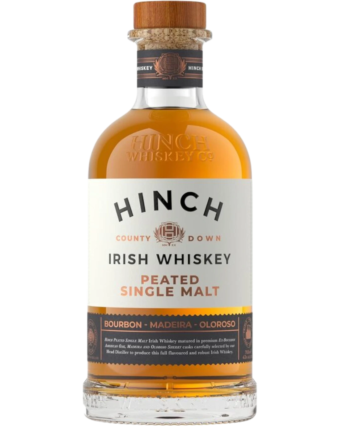 Whiskey irlandais Hinch Peated Single Malt front