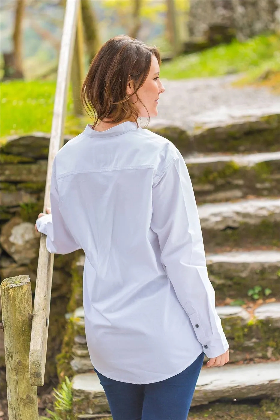 Chemise blanche en coton femme back