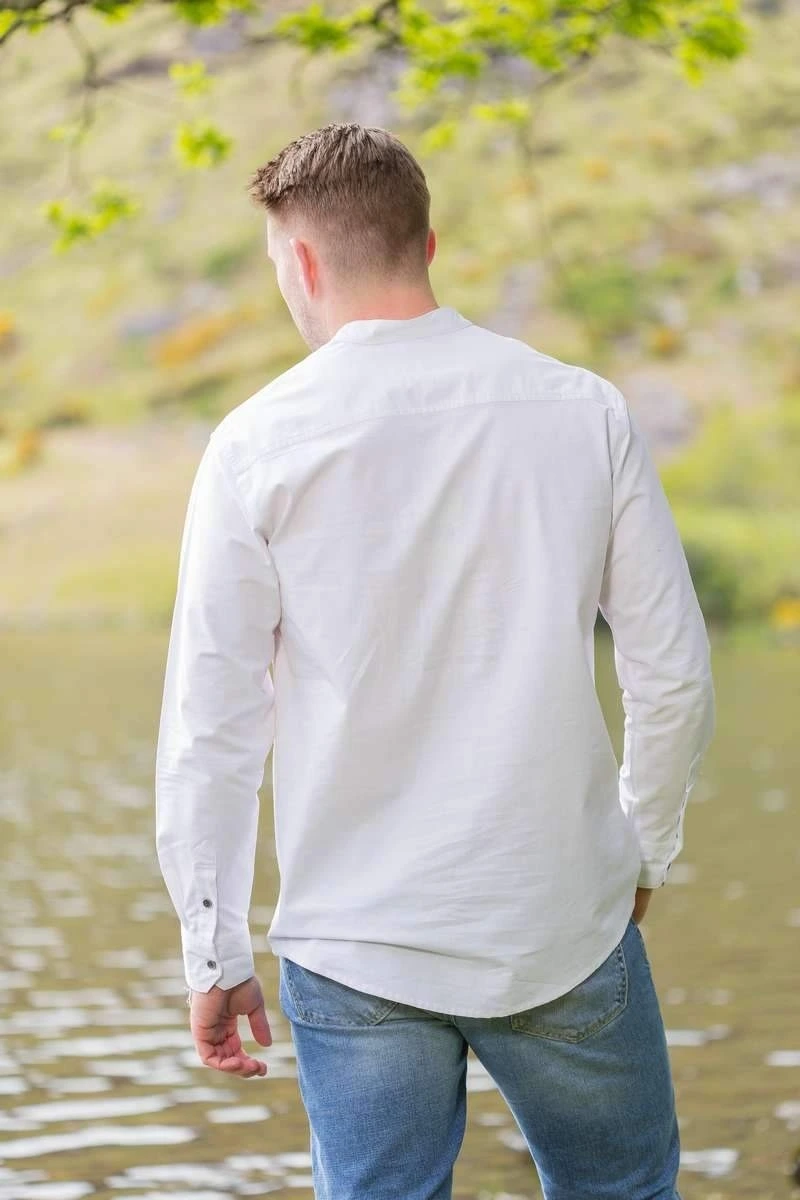 Chemise en coton léger blanc homme back