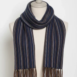 Echarpe en laine douce bleue pour homme