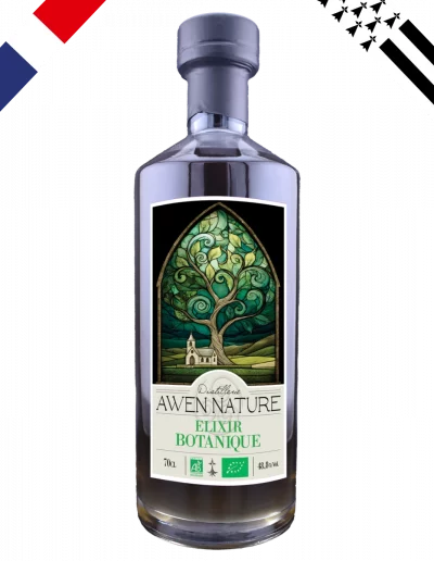 Liqueur artisanale de plantes biologiques drapeaux