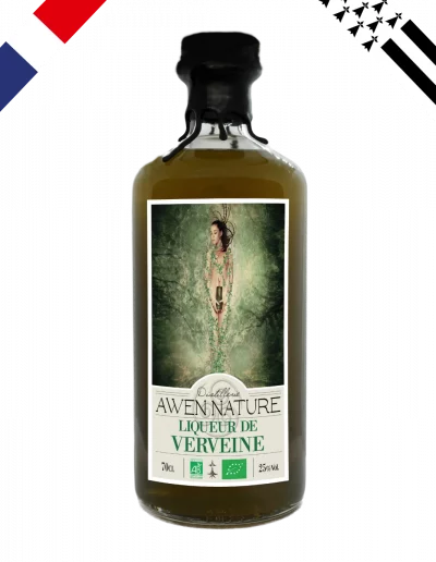 Liqueur artisanale de verveine biologique drapeaux