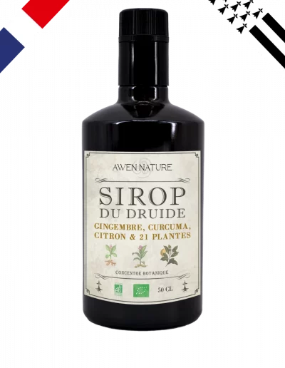 Sirop artisanal de gingembre curcuma et citron biologique drapeaux