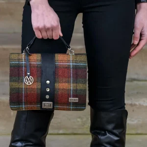 Sac en tweed tartan orange ext